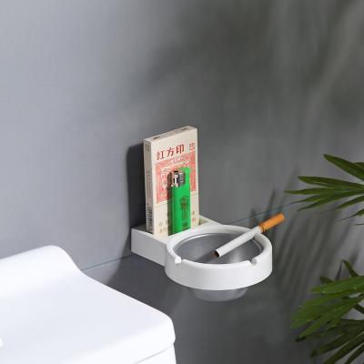 China Multifunctional Eco-friendly Durable Decoration Luxury Stainless Steel With Holder Cigarette Lighter Wall Ashtray In Public for sale