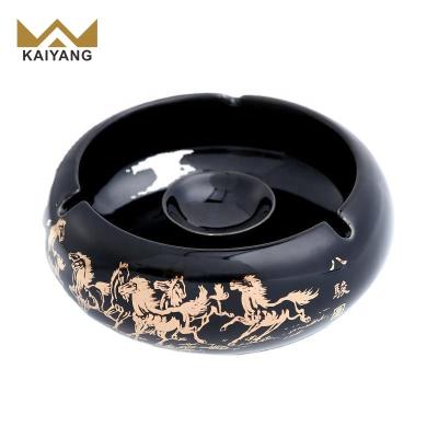 China Luxury Eco-Friendly Material Home Logo Classical Ceramic Cigar Ashtray Custom Made Decorative Eco-Friendly Durable Decoration for sale