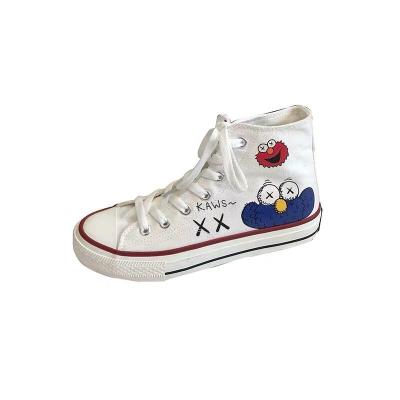 China Fashion Trend Custom Logo Canvas Shoes Sesame Street Panel High Top Shoes For Men's Animation Casual Shoes for sale