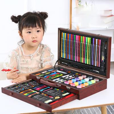 China Children Gift 120 Pieces Double-Layer Watercolor Pencil Box Aluminum Student School Supplies Pen Set Children Gift Box for sale