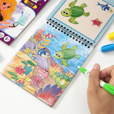 China DIY Paint Children Doodle Learn Graffiti Toys Kids Water Drawing Multicolor Magic Paint Coloring Book for sale