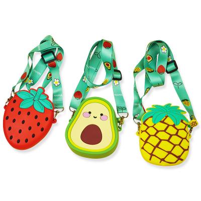 China NEW ARRIVAL Hot Selling Waterproof Fruit Shape Custom Lady Bag Cute Silicone Coin Purse Zipper Wallet Handbag for sale