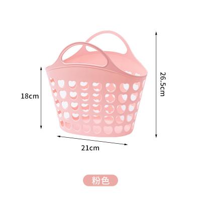 China Factory price pp durable plastic hollow stocked storage basket bag shopping handbag with handle for home use for sale