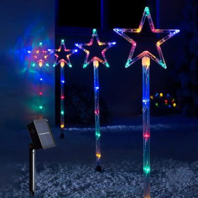 China Christmas.festival.holiday.home.party Hit Snowflake Christmas Solar Garden Light Amazon Led Outdoor Solar Light For Garden Holiday Decoration for sale