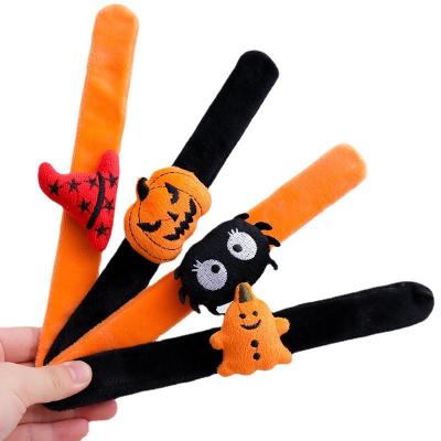 China Halloween Gift Cute Pumpkin Cartoon Decorative Wristbands Party Ghost Slap Bracelets Wristband For Kids for sale