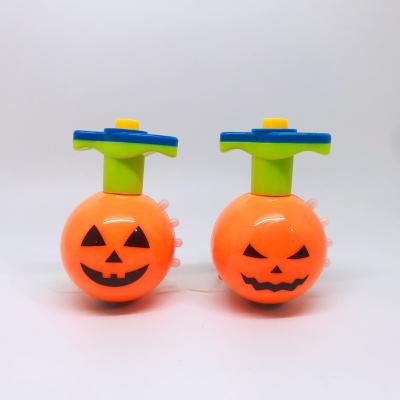 China Eco-friendly Pumpkin Spinner Pumpkin Gift Halloween Decompression Gyro Luminous Spinning High Speed ​​Flash Top With Music For Kids for sale