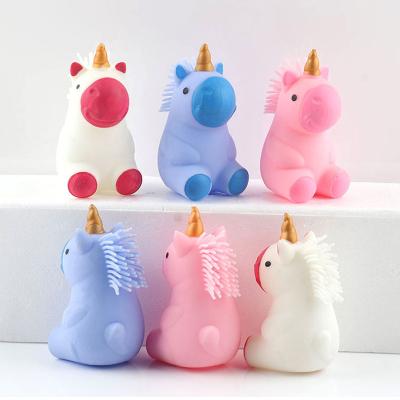 China 2021 New Arrival Decompression Squeeze Ball Unicorn Stress Ball TRP Luminous Moving Person Toys Can Glow In The Dark For Kids Adults for sale