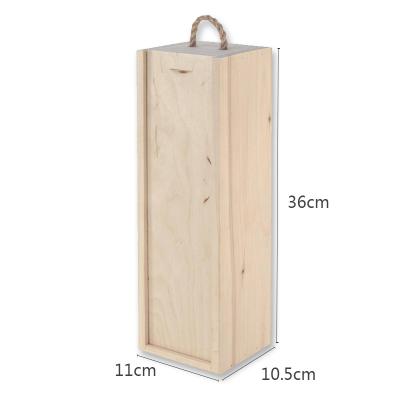 China China Handmade Supplier One Bottle Luxury Rectangular Wooden Wine Box for sale