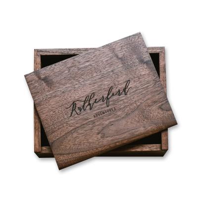 China Handmade Handmade Engrave Logo Wedding Invitation Wooden Walnut Photo Album Box for sale