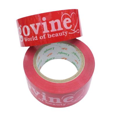 China Waterproof Red Logo Printing Customer's Logo Sealing Tape Printed Adhesive BOPP Packing Tape for sale