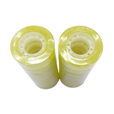 China India hot sale 18mm easy yellowish students use bopp packing tape stationery tape super sticky good adhesion flower tape for sale