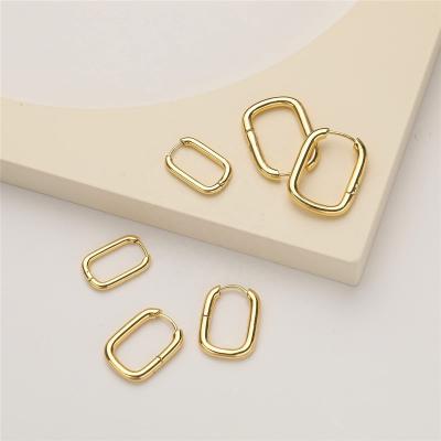 China CLASSIC Ladies Hypoallergenic Alloy Hoop Chunky Open Trendy Light Weight 14K Gold Plated Fashion Hoop Earrings Set Custom Made for sale