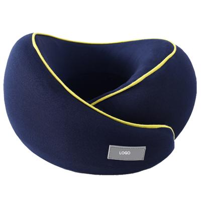 China Anti-Static Wholesale Customized Outdoor Indoor Adjustable Memory Foam Rollable Camping Sushi Neck Travel Pillow for sale