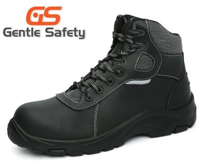 China EN ISO 20345:2011 GT1509 Black Lace Up Smooth Leather Action Safety Boots for sale