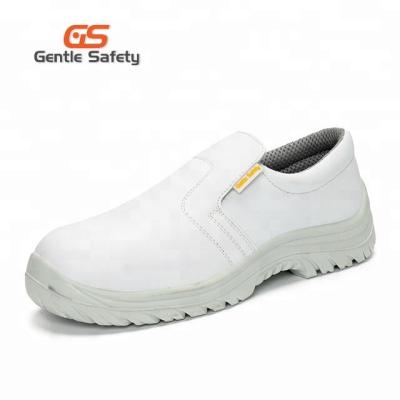 China Anti Slip Steel Toe White Food Industry Safety Shoes For Kitchen Without Lace for sale