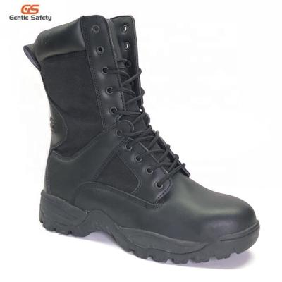 China Anti-smash / oil-resistant military smooth leather combat cement safety boots for sale