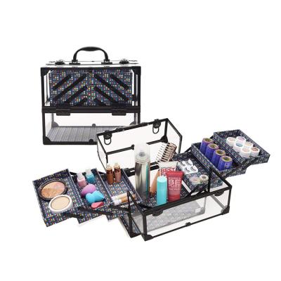 China 2020 New Designs Waterproof Black Aluminum Frame Acrylic Make Up Organizer Case for sale