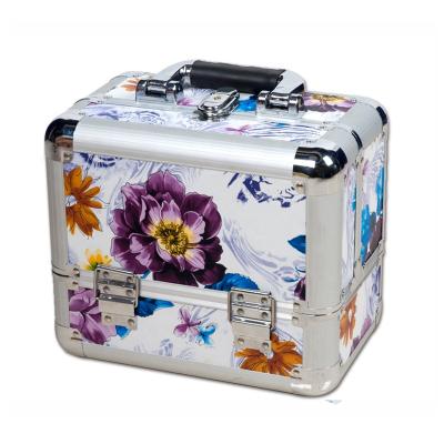 China Waterproof And Quakeproof Customize Size Combination Lock Aluminum Cosmetic Train Case for sale