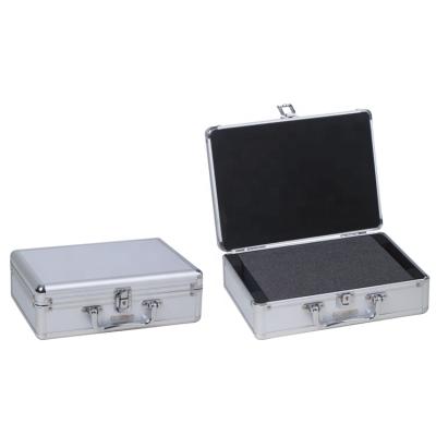 China Waterproof EVA Foam Inside Handle Tool Case 29X21X10cm Aluminum Storage Coin Case for sale