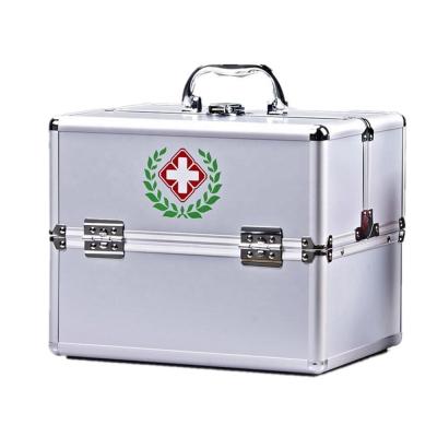 China Large Space Size 30*18*19cm Waterproof Portable First Aid Case Aluminum For Medical Drug Storage Case for sale