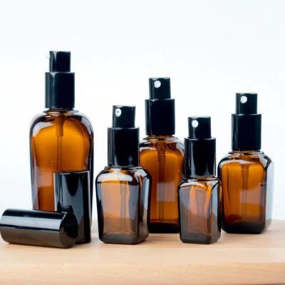 China Cosmetic Factory Wholesale Amber Glass Bottles Essential Oil Bottle With Dropper 10ml 30ml 50ml 100ml for sale