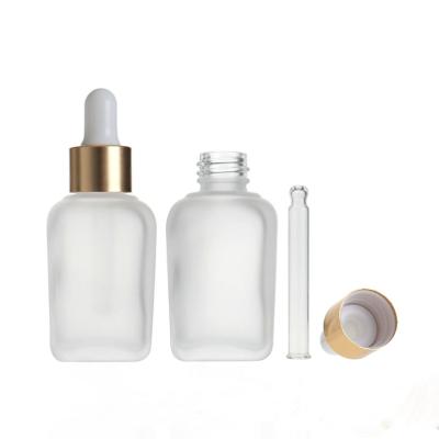 China 15ml Cosmetic Frosted Small Ampoule Bottle Medicine Beauty Essence Glass Bottles For Traveling Set for sale