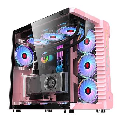 China With Latest Tower Itx Fan 2022 Case Gabinete Gamer Gamer Aluminum White Micro Computer Case PC Desktop Cabinet ATX for sale