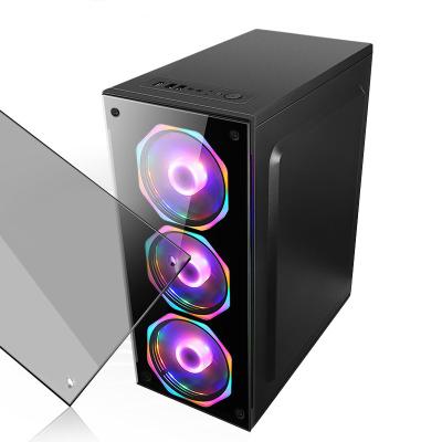 China With Fan Fast Delivery MATX ATX Computer Case Towers Middle Case Multiple Hardware Installations Gaming PC Case for sale