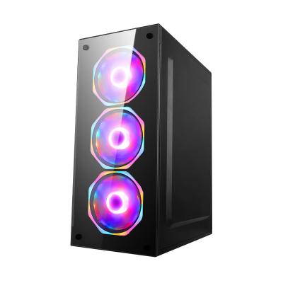 China With fast shipping fan shipping gabinete cpu case tempered glass aluminum towers pc computer cases gaming computer case for sale