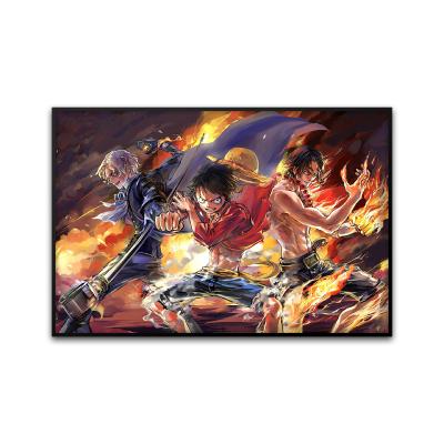 China Led One Piece Anime Light Action Luffy Animation Herolion 3D Figure Poster Paintings for sale