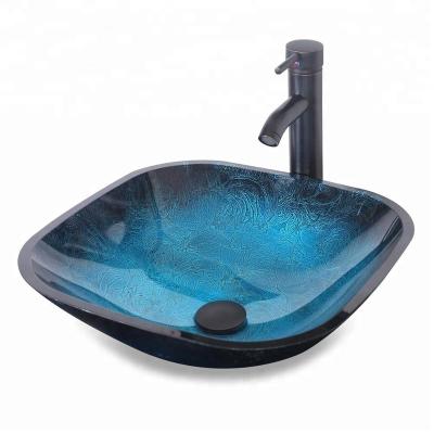 China Contemporary Glass Vanity Top Built In Sink For Bathroom for sale