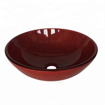 China Contemporary Hot Selling Color Glass Wash Basin for sale