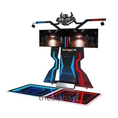 China Fiberglass Simulator 9d Platform Shooting Arcade Game Machine With Vr Fast Return Fighting Multiplayer Two Person Walking Headsets for sale