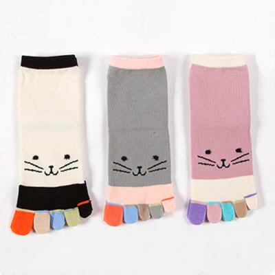 China Cute Women's Toe Socks Cotton Funny Five Finger Socks QUICK DRY Five Knitting Pattern Toe Socks Colorful for sale