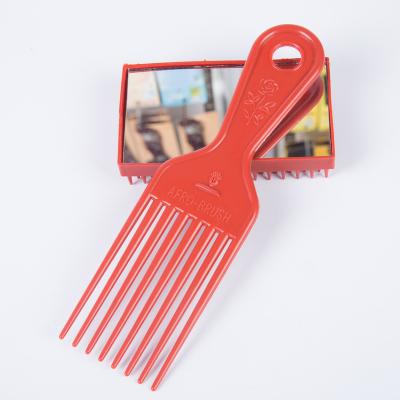 China For Home Use Afro Hair Fork Comb With Mirror And Brush Hair Comb With Logo Plastic Combs For Black Custom Made for sale