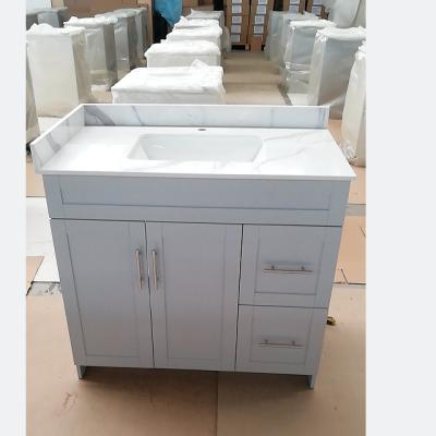 China Modern North America Canada USA Style Fully Assembled White Bathroom Vanity Cabinets for sale