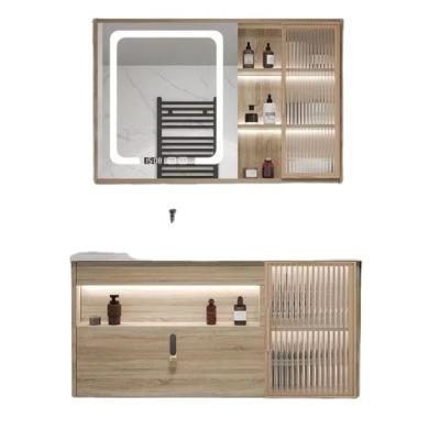 China 80cm Modern Bathroom Vanity Cabinet With Led Mirror Cabinet for sale