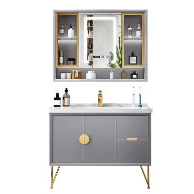 China Modern Bathroom Vanity Wholesalers Water Resistant PVC Bathroom Cabinet Mirror Accessory Cabinet For Bathroom for sale