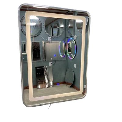 China Modern Square Bathroom Mirror LED Frogless Mirror With Bluetooth for sale