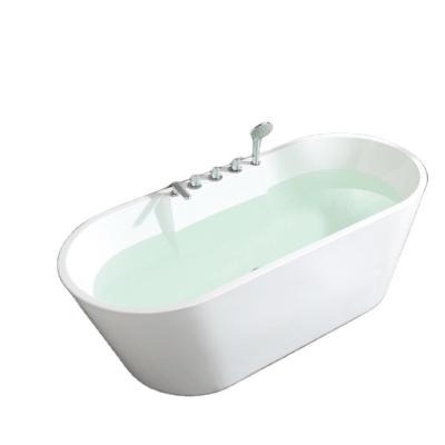 China Modern Design Hot Sale Free Standing Bath Tub White Acrylic Bathtub With Faucets for sale