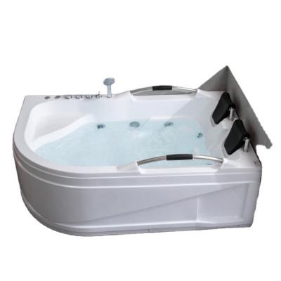 China Wholesale Freestanding Acrylic Massage Bathtub With Handle Deep Jet Whirlpool Bath Hot Tubs Large Spa For 2 Person for sale