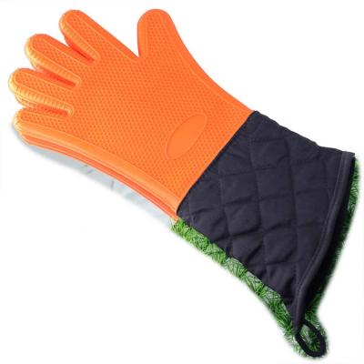 China Long Silicone Heat Resistant Microwave Oven Gloves Durable Hot Resistant Waterproof Hand Gloves for sale