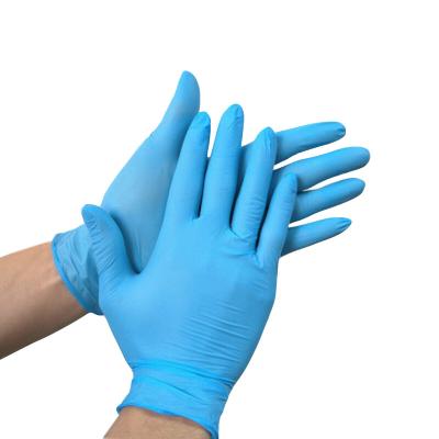 China Cyanine Breathable Disposable Inspection Protection Export Nitrile Rubber Non-slip Work Gloves For Worker for sale