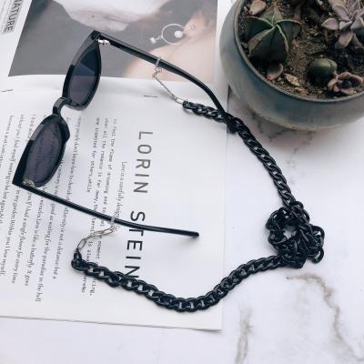 China Glassess Vintage Glassess Acrylic Glass Fashion Black Protective Lanyard Strap Men Women Glass Strap Neck Chain for sale