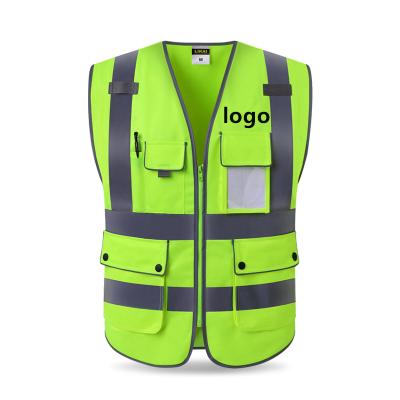 China Custom Reflective Coat Reflective High Visibility Road Racing Traffic Construction Logo Safety Protective Vest for sale