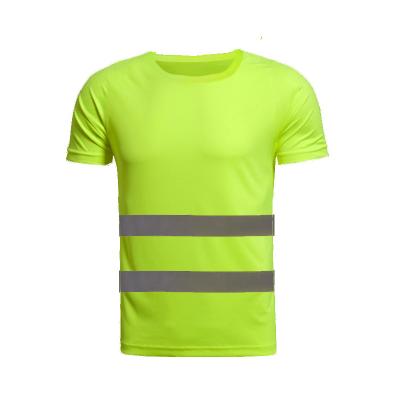 China Custom Logo Construction Traffic Traffic Safety Workwear Night Reflective Sports Running Recycling Reflective T-shirt for sale