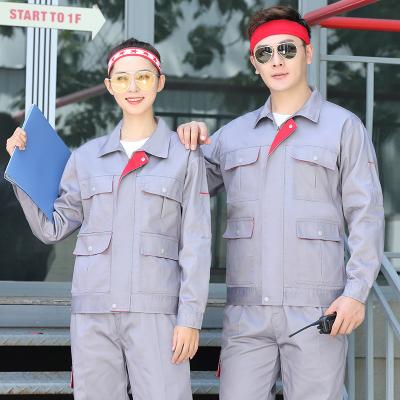 China Breathable Clothing Factory Working Cotton Uniform Suit Workshop Machining Custom Made Men's Summer Construction Work Clothes for sale