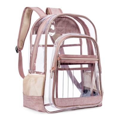 China Fashion PORTABLE Clear Waterproof Clear Jelly Bags Simple Shoulders Women All-match Schoolbags School Bag PVC Transparent Backpack for sale