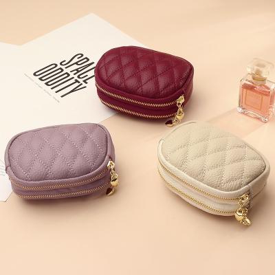 China High Quality Travel Zipper Signature Coin Pocket Top ID Cards Case Wallet Small In Ballet for sale