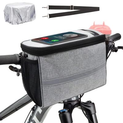 China Durable Bike Handlebar Cell Phone Holder Tube Frame Cycling Waterproof Bicycle Front Bag for sale